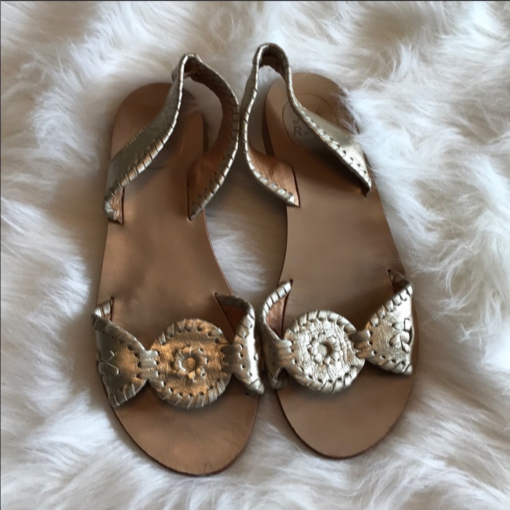 Jack Rogers gold slip on sandals size 6.5